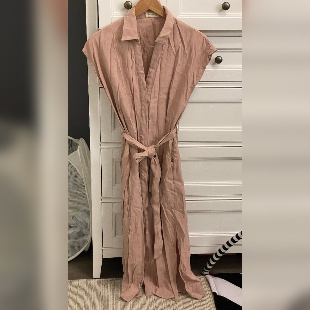 Just Living Light Pink Belted Dress